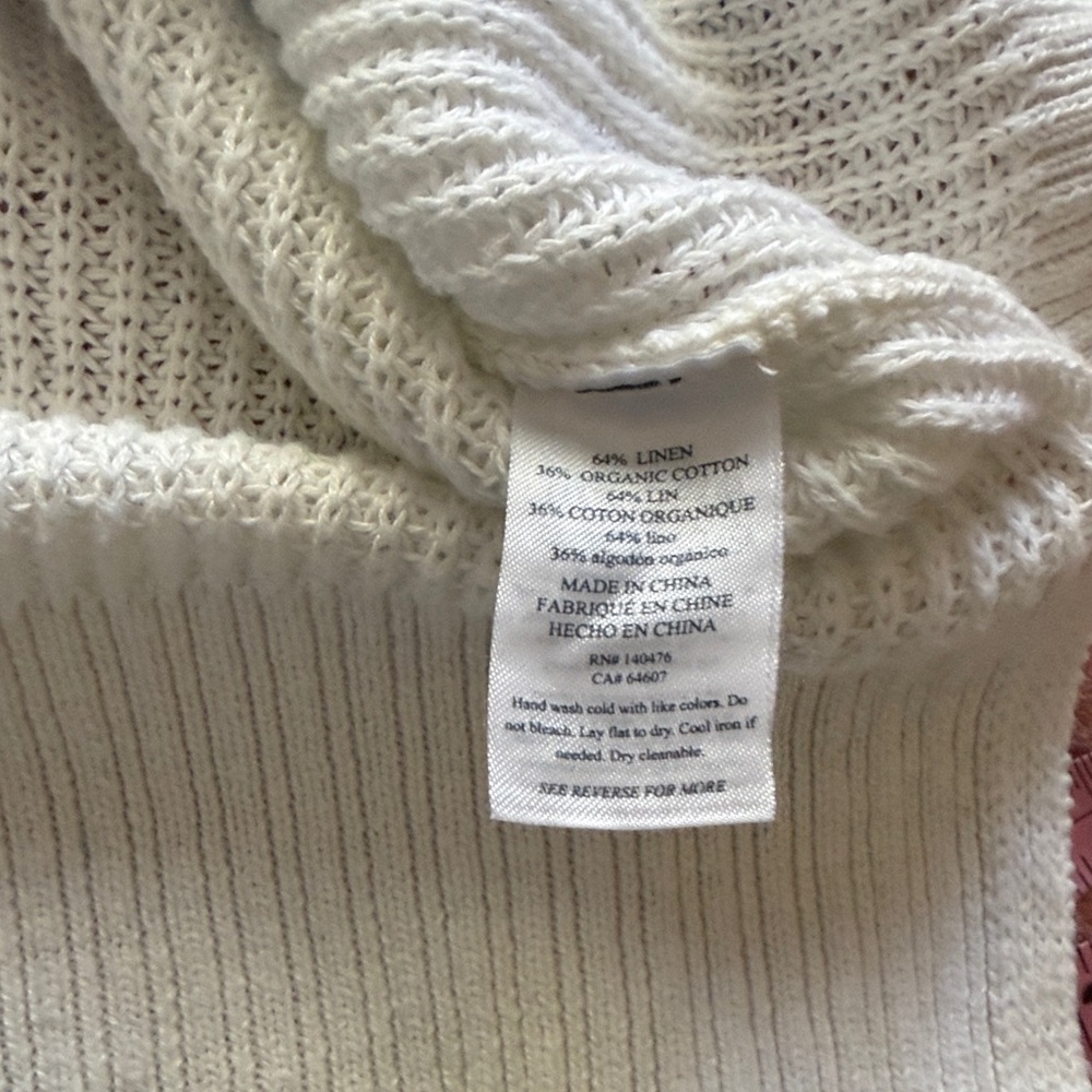 Faherty Miramar Stripe Linen & Organic Cotton Sweater Medium - Picture 10 of 10